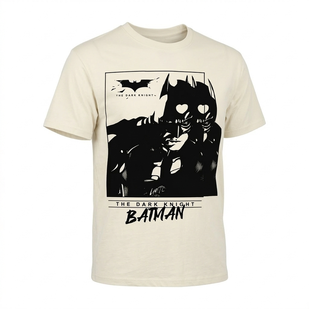 DC Comics Batman The Dark Knight Graphic Tee - Cream & Black - Picture 2 of 4